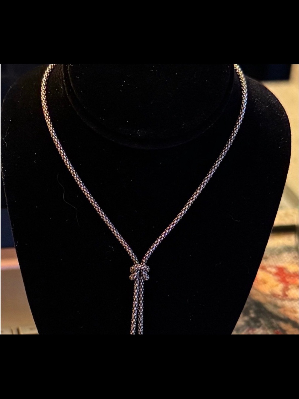 Lariat Necklace with Two Pearl Drops - Picture 2 of 3